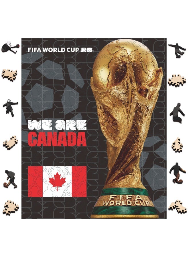 FIFA World Cup FIFA Official Licensed World Cup Trophy "We Are Canada" Wooden Jigsaw Puzzle 200 Pieces - Image 1
